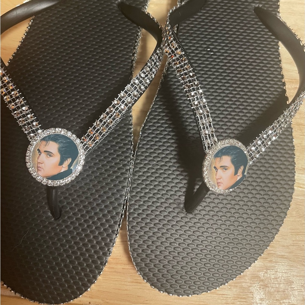 Elvis Presley bling flip flops
